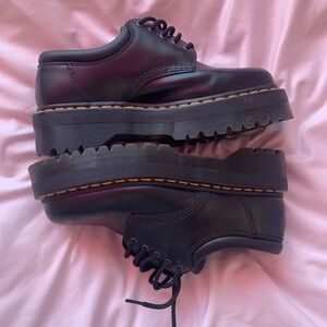 Black Platform Lace-Up Shoes